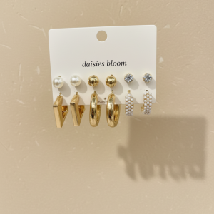 Golden Essentials Earring Set – 6 Pairs