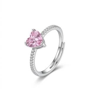 Pink heart Adjustable Ring