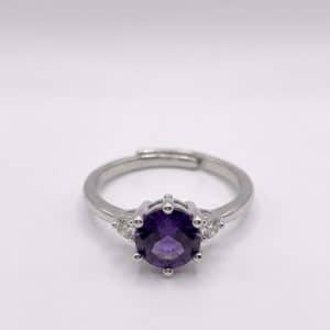 Amethyst Trinity Adjustable Ring
